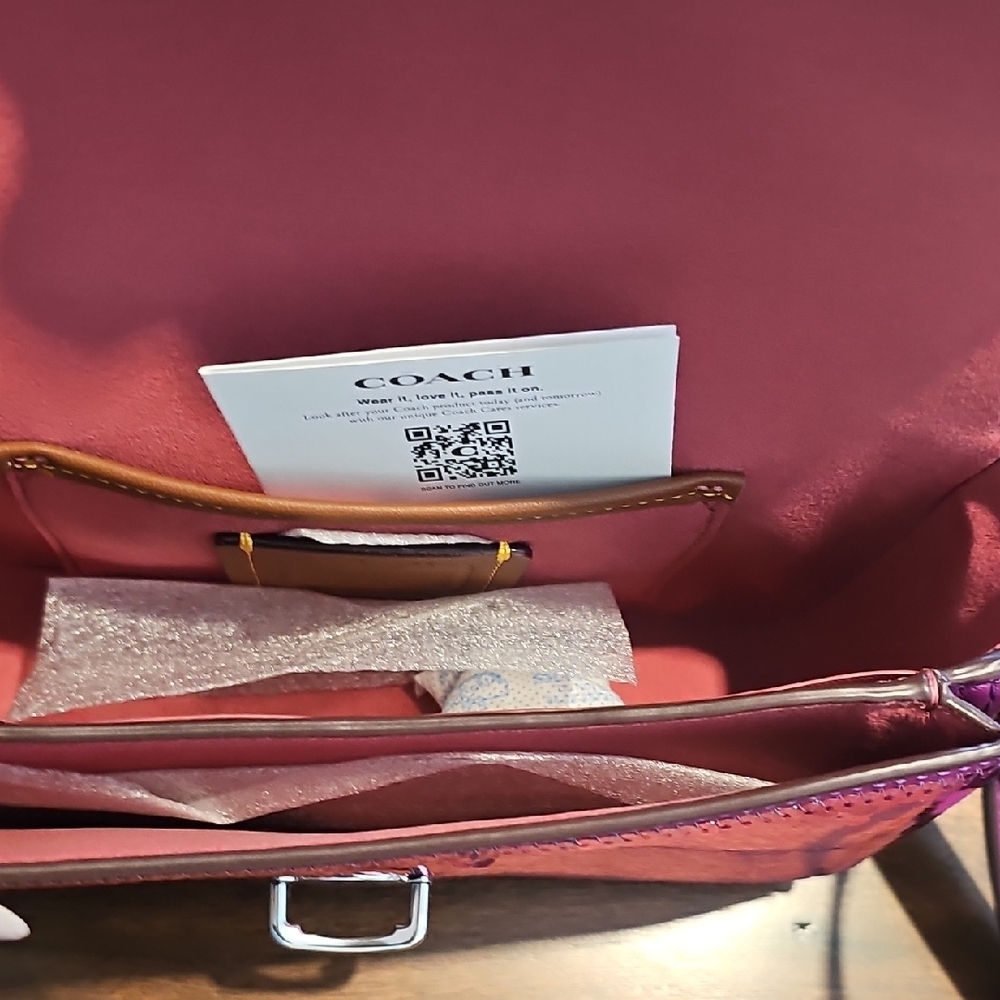 Coach Pink Sequin Crossbody Bag w/ Shorter Shoulder Strap - New With Tags - Picture 8 of 8